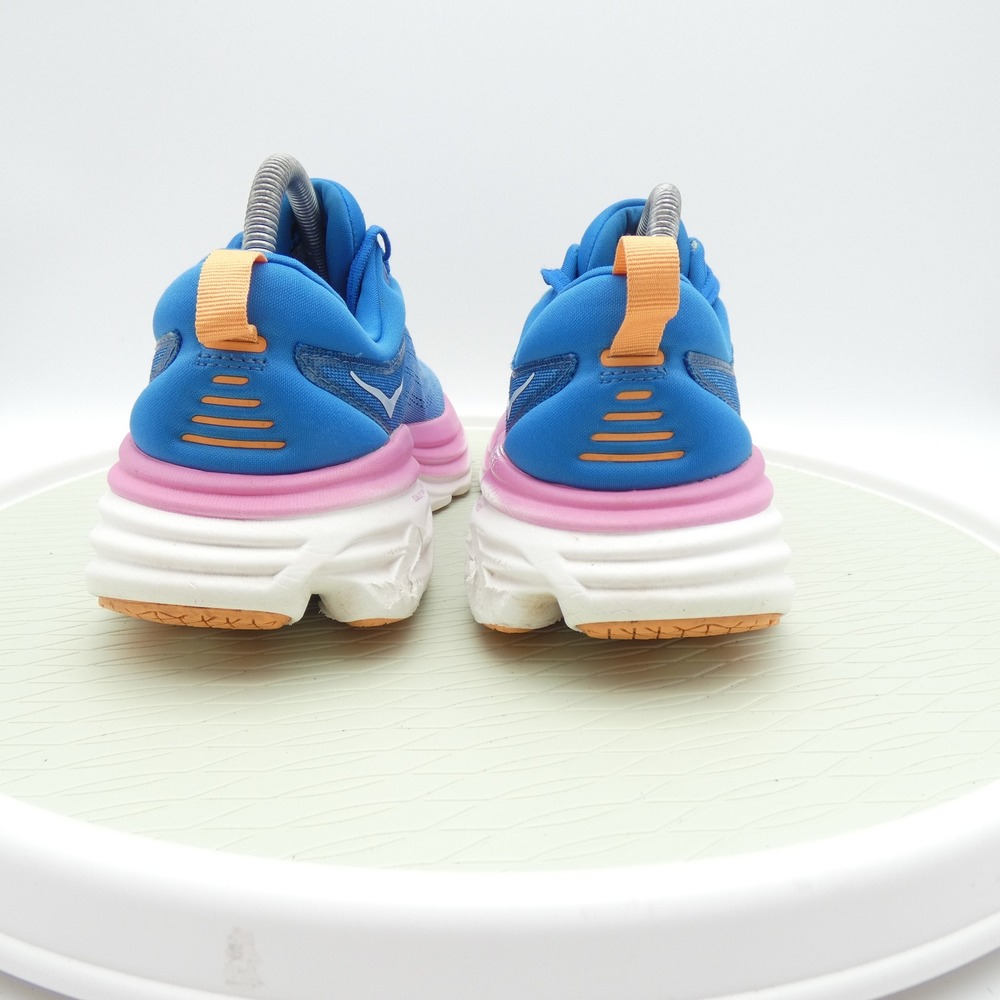 Hoka Bondi 8 Wide Blue Pink Running Shoes Womens 9D 1127954 CSAA Coastal Sky - Picture 4 of 13